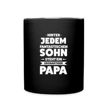 Papa & Sohn Familie Papa Geschenk - Tasse einfarbig - Schwarz - Vorne