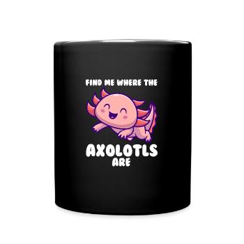Axolotl Axolotl Tiergeschenk - Tasse einfarbig - Schwarz - Vorne