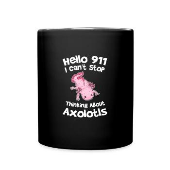 Axolotl Axolotl Tiergeschenk - Tasse einfarbig - Schwarz - Vorne