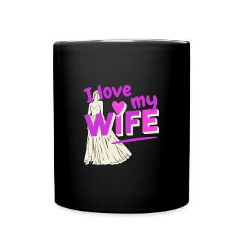 Ich liebe meine Frau - Tasse einfarbig - Schwarz - Vorne