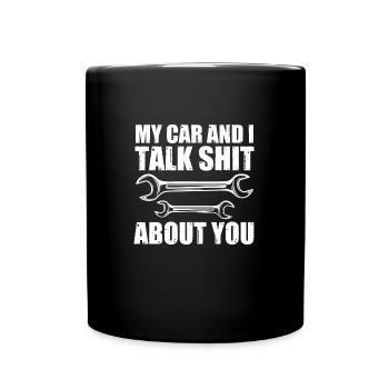 Autos Autos Autoliebhaber Geschenk - Tasse einfarbig - Schwarz - Vorne