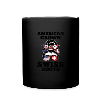 Schweizer Schweizer Schweiz Geschenk - Tasse einfarbig - Schwarz - Vorne