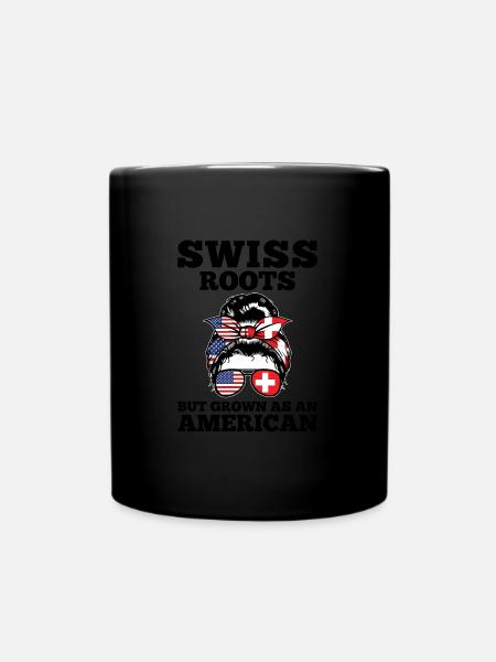Schweizer Schweizer Schweiz Geschenk - Tasse einfarbig - Schwarz