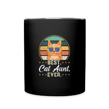 Tante Feline Retro Cat Lover Patin Geschenk - Tasse einfarbig - Schwarz - Vorne