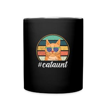 Tante Feline Retro Cat Lover Patin Geschenk - Tasse einfarbig - Schwarz - Vorne