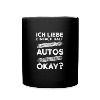 Auto Garage Autos Geschenk - Tasse einfarbig - Schwarz - Vorne