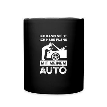 Auto Garage Autos Geschenk - Tasse einfarbig - Schwarz - Vorne