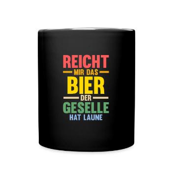 Geselle Prüfung Gesellenbrief Geschenk - Tasse einfarbig - Schwarz - Vorne
