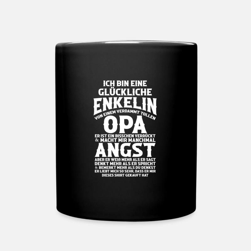 Enkelin & Opa Familie Enkelin Geschenk - Tasse einfarbig - Schwarz