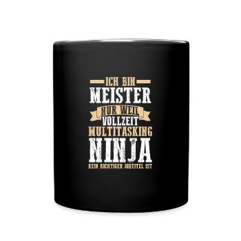 Meister Handwerker Meister Prüfung Geschenk - Tasse einfarbig - Schwarz - Vorne