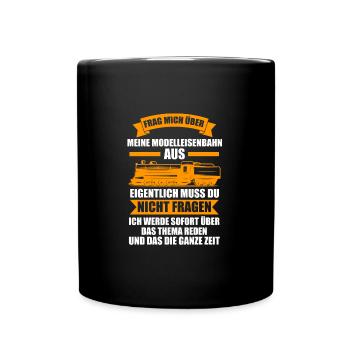 Modelleisenbahn Bahn Eisenbahner Geschenk - Tasse einfarbig - Schwarz - Vorne