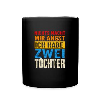 Papa 2 Töchter Vater Geschenk - Tasse einfarbig - Schwarz - Vorne