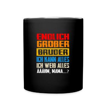 Großer Bruder Familie Grosser Bruder Geschenk - Tasse einfarbig - Schwarz - Vorne