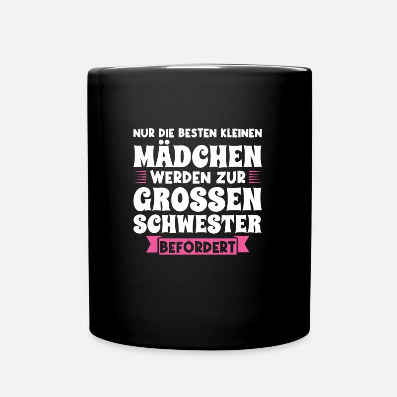 Große Schwester Geschwister Grosse Schwester Gesch - Tasse einfarbig - Schwarz
