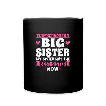 Große Schwester Geschwister Grosse Schwester Gesch - Tasse einfarbig - Schwarz - Vorne