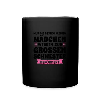 Große Schwester Geschwister Kinder Geschenk - Tasse einfarbig - Schwarz - Vorne