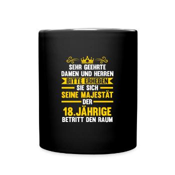 18. Geburtstag 18 Jahre Geburtstag Geschenk - Tasse einfarbig - Schwarz - Vorne