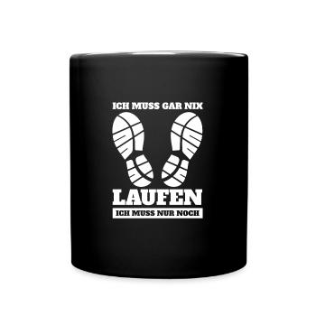 Laufen Sport Laufsport Geschenk - Tasse einfarbig - Schwarz - Vorne