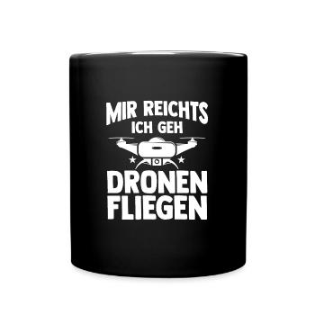 Drohne Pilot Quadcopter Geschenk - Tasse einfarbig - Schwarz - Vorne