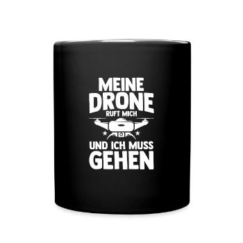Drohne Pilot Dronenpilot Geschenk - Tasse einfarbig - Schwarz - Vorne