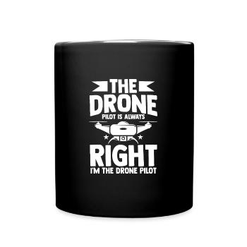 Drohne Pilot Dronenpilot Geschenk - Tasse einfarbig - Schwarz - Vorne