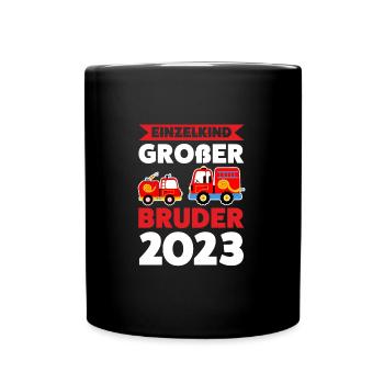 Großer Bruder 2023 Feuerwehr Grosser Bruder 2023 G - Tasse einfarbig - Schwarz - Vorne