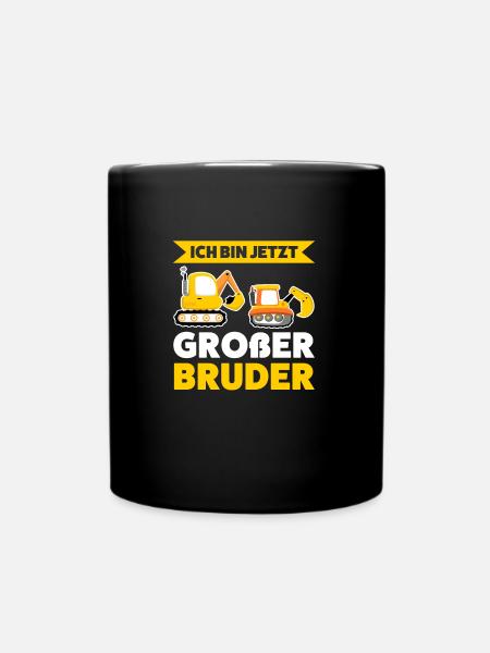 Großer Bruder Bagger Grosser Bruder Geschenk - Tasse einfarbig - Schwarz