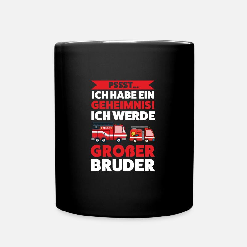Großer Bruder Feuerwehr Grosser Bruder Geschenk - Tasse einfarbig - Schwarz