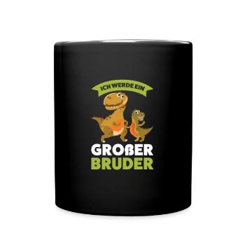 Großer Bruder Dinosaurier Kinder Geschenk - Tasse einfarbig - Schwarz - Vorne