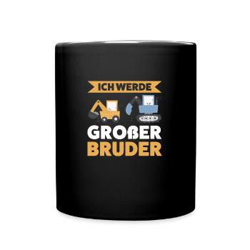 Großer Bruder Bagger Grosser Bruder Geschenk - Tasse einfarbig - Schwarz - Vorne