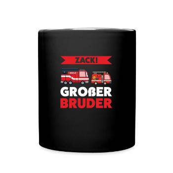 Großer Bruder Feuerwehr Brüder Geschenk - Tasse einfarbig - Schwarz - Vorne
