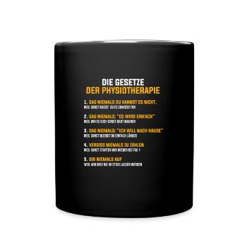 Physiotherapie Beruf Physiotherapeut Geschenk - Tasse einfarbig - Schwarz - Vorne
