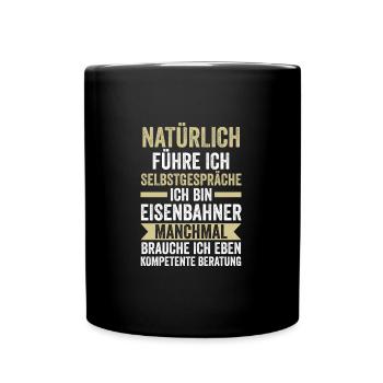 Eisenbahner Beruf Lokführer Geschenk - Tasse einfarbig - Schwarz - Vorne