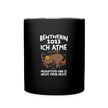 Rentnerin 2023 Faultier Rentnerin Geschenk - Tasse einfarbig - Schwarz - Vorne