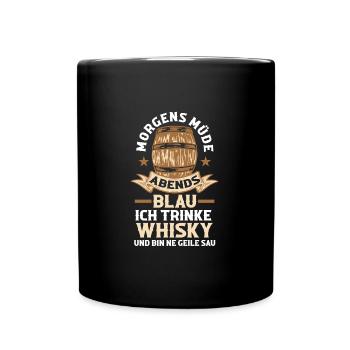Whisky Alkohol Whiskyliebhaber Geschenk - Tasse einfarbig - Schwarz - Vorne