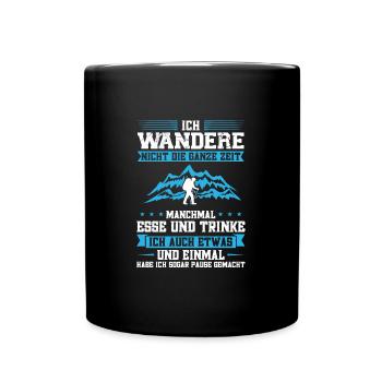Wandern Berge Wanderer Geschenk - Tasse einfarbig - Schwarz - Vorne