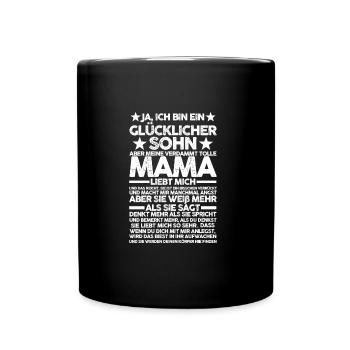 Sohn & Mutter Familie Sohn Geschenk - Tasse einfarbig - Schwarz - Vorne