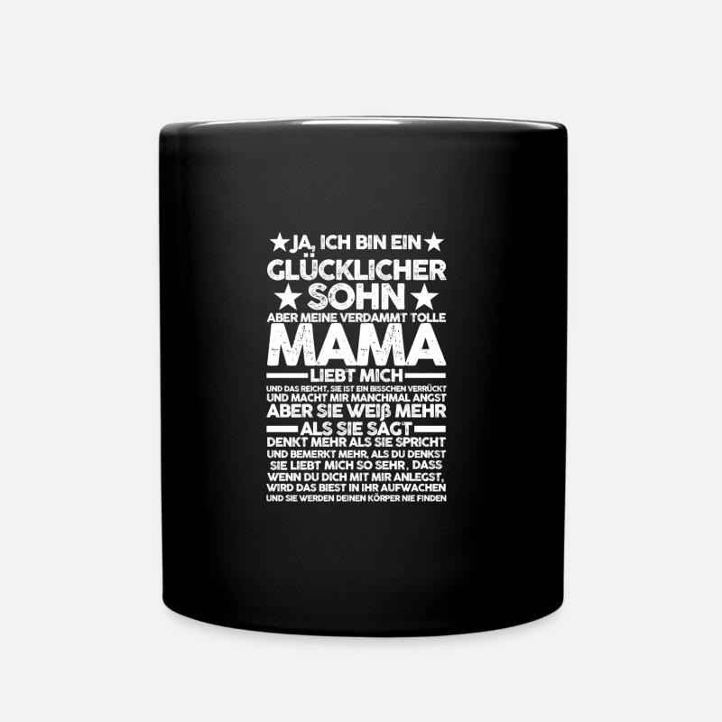 Sohn & Mutter Familie Sohn Geschenk - Tasse einfarbig - Schwarz