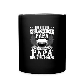 Schlagzeug Papa Schlagzeuger Papa Geschenk - Tasse einfarbig - Schwarz - Vorne