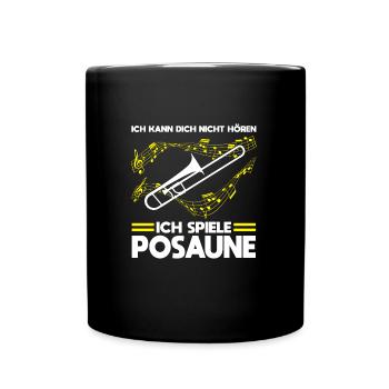 Posaune Musiker Posaunenspieler Geschenk - Tasse einfarbig - Schwarz - Vorne