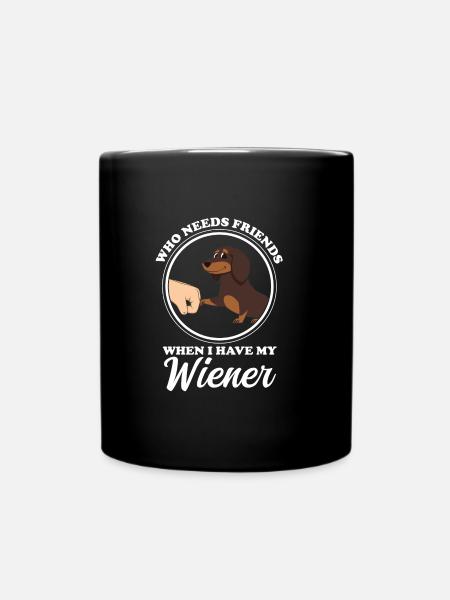 dachshund wiener wiener geschenk - Tasse einfarbig - Schwarz