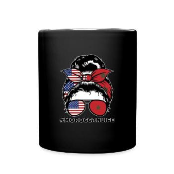Marokko Marokkaner Marokkanische Wurzeln Geschenk - Tasse einfarbig - Schwarz - Vorne