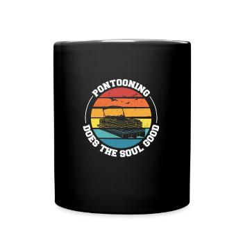 Ponton Pontonierboot Geschenk - Tasse einfarbig - Schwarz - Vorne