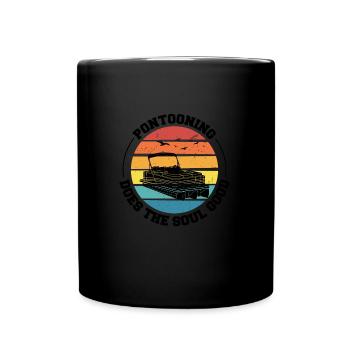 Ponton Pontonierboot Geschenk - Tasse einfarbig - Schwarz - Vorne