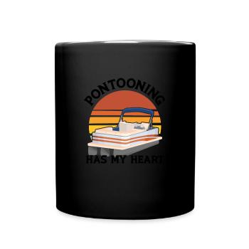 Ponton Pontonierboot Geschenk - Tasse einfarbig - Schwarz - Vorne