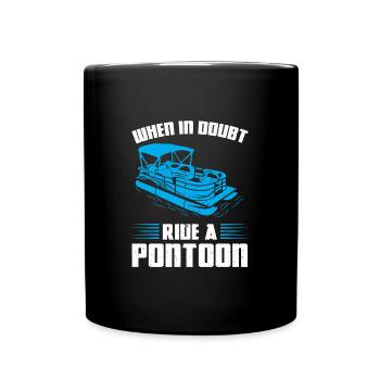 Ponton Pontonierboot Geschenk - Tasse einfarbig - Schwarz - Vorne