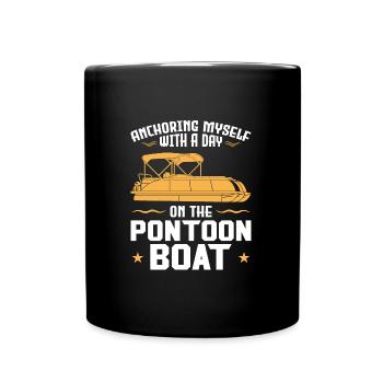 Ponton Pontonierboot Geschenk - Tasse einfarbig - Schwarz - Vorne
