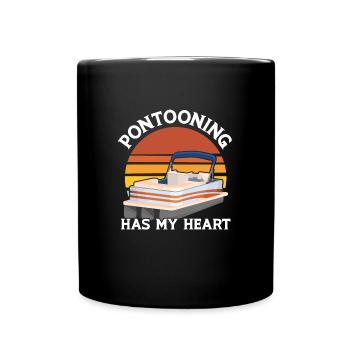 Ponton Pontonierboot Geschenk - Tasse einfarbig - Schwarz - Vorne