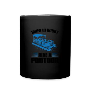 Ponton Pontonierboot Geschenk - Tasse einfarbig - Schwarz - Vorne