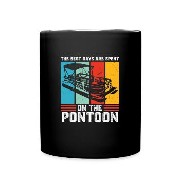 Ponton Pontonierboot Geschenk - Tasse einfarbig - Schwarz - Vorne